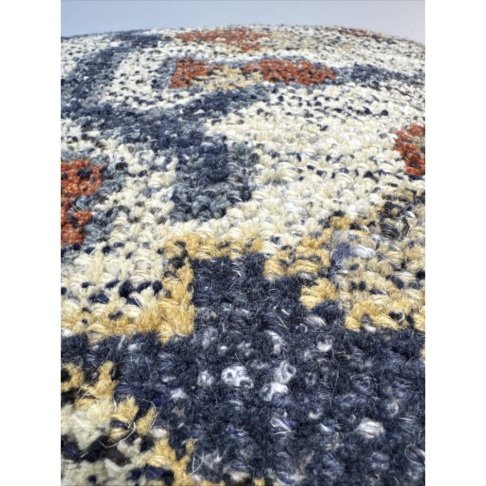 Kilim Throw Pillow 18x18 GrandinRoad Tassel Blue Rust Cream Down Insert Boho Dec - Picture 7 of 9
